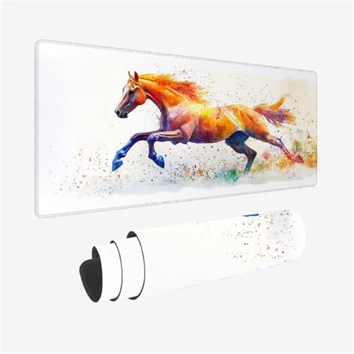 Gaming Mauspad Pferd Schreibtischunterlage Farbe Mousepad Groß 1200x600x3mm, Mauspad Gaming Zubehör mit rutschfeste Gummibasis für Tastatur und Maus Verbessert Präzision und Geschwindigkeit,Model128 Gaming Mauspad Pferd Schreibtischunterlage Farbe Mousepad Groß 1200x600x3mm, Mauspad Gaming Zubehör mit rutschfeste Gummibasis für Tastatur und Maus Verbessert Präzision und Geschwindigkeit,Model128 von Wjffnzbz