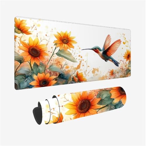Gaming Mauspad VöGelchen Schreibtischunterlage Sonnenblume Mousepad Groß 1000x500x3mm, Gaming Mauspad mit Rutschfeste Gummibasis für Tastatur und Maus Verbessert Präzision und Geschwindigkeit,Model317 Gaming Mauspad VöGelchen Schreibtischunterlage Sonnenblume Mousepad Groß 1000x500x3mm, Gaming Mauspad mit Rutschfeste Gummibasis für Tastatur und Maus Verbessert Präzision und Geschwindigkeit,Model317 von Wjffnzbz