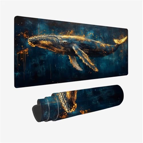 Gaming Mauspad Wal Schreibtischunterlage Kunst Mousepad Groß 800x400x3mm, XXL Mauspad Gaming Zubehör mit rutschfeste Gummibasis für Tastatur und Maus Verbessert Präzision und Geschwindigkeit,Model41 Gaming Mauspad Wal Schreibtischunterlage Kunst Mousepad Groß 800x400x3mm, XXL Mauspad Gaming Zubehör mit rutschfeste Gummibasis für Tastatur und Maus Verbessert Präzision und Geschwindigkeit,Model41 von Wjffnzbz