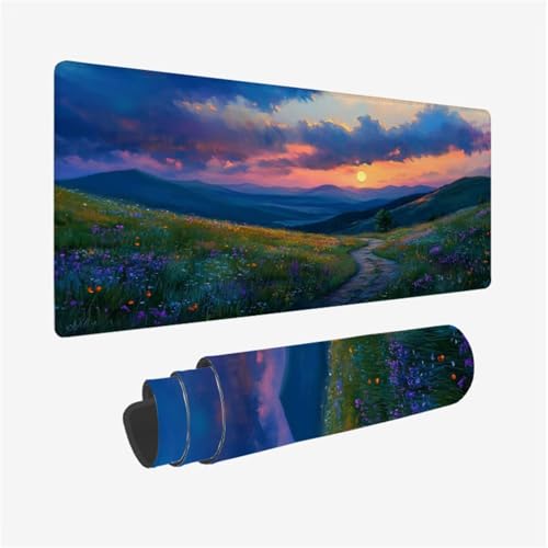 Landschaft Mousepad, Sonnenuntergang Mauspad XXL 800x400mm, Schreibtischunterlage mit Vernähte Kanten und rutschfeste Gummibasis, WassXerdicht Anti-Rutsch Mouse Pad für Gaming, PC Zubehör, Model849 Landschaft Mousepad, Sonnenuntergang Mauspad XXL 800x400mm, Schreibtischunterlage mit Vernähte Kanten und rutschfeste Gummibasis, WassXerdicht Anti-Rutsch Mouse Pad für Gaming, PC Zubehör, Model849 von Wjffnzbz