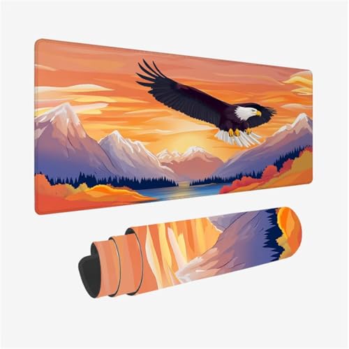 Mauspad Adler Muster Design, Gebirge Mousepad XXL 70x30cm, Schreibtischunterlage mit rutschfeste Gummibasis, WassXerdicht Mouse Pad Schreibtisch Zubehör für Büro Deko, Geschenke für Frauen,Model748 Mauspad Adler Muster Design, Gebirge Mousepad XXL 70x30cm, Schreibtischunterlage mit rutschfeste Gummibasis, WassXerdicht Mouse Pad Schreibtisch Zubehör für Büro Deko, Geschenke für Frauen,Model748 von Wjffnzbz