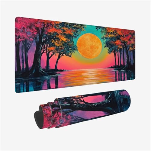 Mauspad Baum Muster, Sonnenuntergang Mousepad XXL 80x40cm, Schreibtischunterlage mit rutschfeste Gummibasis, WassXerdicht Mouse Pad Schreibtisch Zubehör für Büro Deko, Geschenke für Frauen,Model817 Mauspad Baum Muster, Sonnenuntergang Mousepad XXL 80x40cm, Schreibtischunterlage mit rutschfeste Gummibasis, WassXerdicht Mouse Pad Schreibtisch Zubehör für Büro Deko, Geschenke für Frauen,Model817 von Wjffnzbz