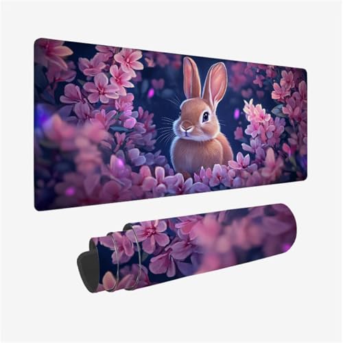 Mauspad Kaninchen Muster, KirschblüTen Mousepad XXL 90x30cm, Schreibtischunterlage mit rutschfeste Gummibasis, WassXerdicht Mouse Pad Schreibtisch Zubehör für Büro Deko, Geschenke für Frauen,Model694 Mauspad Kaninchen Muster, KirschblüTen Mousepad XXL 90x30cm, Schreibtischunterlage mit rutschfeste Gummibasis, WassXerdicht Mouse Pad Schreibtisch Zubehör für Büro Deko, Geschenke für Frauen,Model694 von Wjffnzbz