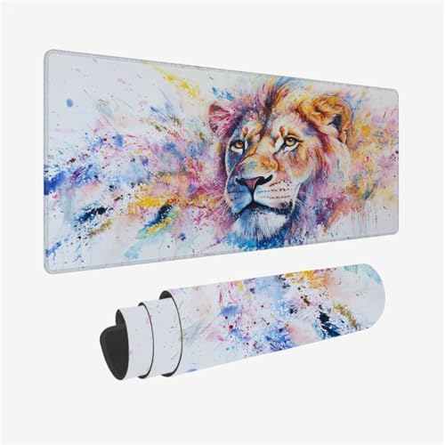 Mauspad LöWe Muster Design, Farbe Mousepad XXL 70x30cm, Große Schreibtischunterlage mit Rutschfeste Gummibasis, WassXerdicht Mouse Pad Schreibtisch Zubehör für Büro Deko, Geschenke für Frauen,Model895 Mauspad LöWe Muster Design, Farbe Mousepad XXL 70x30cm, Große Schreibtischunterlage mit Rutschfeste Gummibasis, WassXerdicht Mouse Pad Schreibtisch Zubehör für Büro Deko, Geschenke für Frauen,Model895 von Wjffnzbz