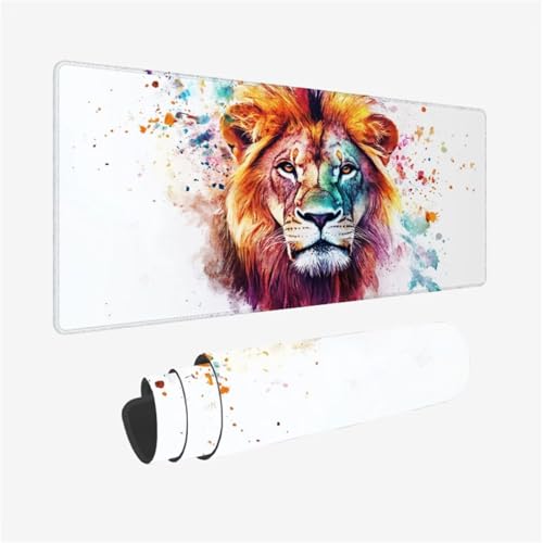 Mauspad LöWe Muster Design, Farbe Mousepad XXL 90x30cm, Große Schreibtischunterlage mit Rutschfeste Gummibasis, WassXerdicht Mouse Pad Schreibtisch Zubehör für Büro Deko, Geschenke für Frauen,Model673 Mauspad LöWe Muster Design, Farbe Mousepad XXL 90x30cm, Große Schreibtischunterlage mit Rutschfeste Gummibasis, WassXerdicht Mouse Pad Schreibtisch Zubehör für Büro Deko, Geschenke für Frauen,Model673 von Wjffnzbz