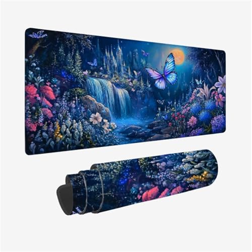 Mauspad Schmetterling Muster, Fallen Mousepad XXL 90x30cm, Schreibtischunterlage mit rutschfeste Gummibasis, WassXerdicht Mouse Pad Schreibtisch Zubehör für Büro Deko, Geschenke für Frauen,Model871 Mauspad Schmetterling Muster, Fallen Mousepad XXL 90x30cm, Schreibtischunterlage mit rutschfeste Gummibasis, WassXerdicht Mouse Pad Schreibtisch Zubehör für Büro Deko, Geschenke für Frauen,Model871 von Wjffnzbz