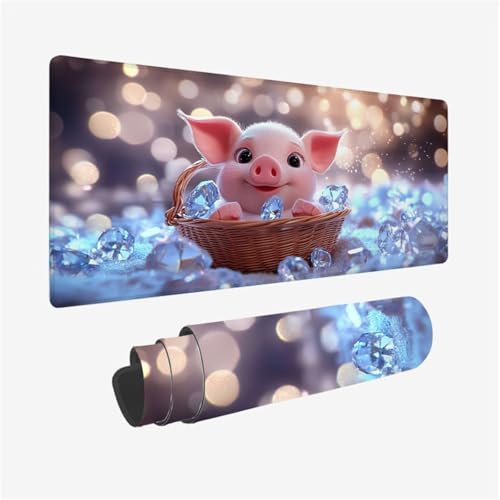 Mauspad Schwein Muster Design, Diamant Mousepad XXL 80x30cm, Schreibtischunterlage mit rutschfeste Gummibasis, WassXerdicht Mouse Pad Schreibtisch Zubehör für Büro Deko, Geschenke für Frauen,Model907 Mauspad Schwein Muster Design, Diamant Mousepad XXL 80x30cm, Schreibtischunterlage mit rutschfeste Gummibasis, WassXerdicht Mouse Pad Schreibtisch Zubehör für Büro Deko, Geschenke für Frauen,Model907 von Wjffnzbz