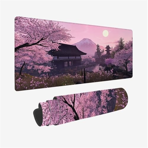 Mauspad Vulkan Fuji Muster, KirschblüTen Mousepad XXL 80x40cm, Schreibtischunterlage mit rutschfeste Gummibasis, WassXerdicht Mouse Pad Schreibtisch Zubehör, Büro Deko, Geschenke für Frauen,Model883 Mauspad Vulkan Fuji Muster, KirschblüTen Mousepad XXL 80x40cm, Schreibtischunterlage mit rutschfeste Gummibasis, WassXerdicht Mouse Pad Schreibtisch Zubehör, Büro Deko, Geschenke für Frauen,Model883 von Wjffnzbz