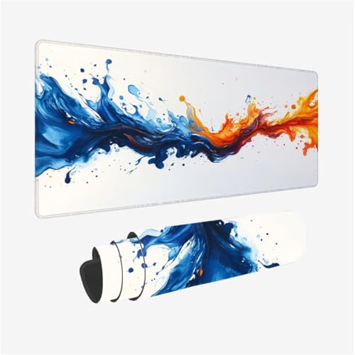 Mauspad abstrakt Muster Design, Farbe Mousepad XXL 80x30cm, Schreibtischunterlage mit rutschfeste Gummibasis, WassXerdicht Mouse Pad Schreibtisch Zubehör für Büro Deko, Geschenke für Frauen,Model232 von Wjffnzbz