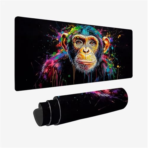 Schimpansen Mousepad, Farbe Mauspad XXL 800x400mm, Schreibtischunterlage mit Vernähte Kanten und Rutschfeste Gummibasis, WassXerdicht Anti-Rutsch Mouse Pad für Gaming, PC Zubehör, Gifts Women,Model957 Schimpansen Mousepad, Farbe Mauspad XXL 800x400mm, Schreibtischunterlage mit Vernähte Kanten und Rutschfeste Gummibasis, WassXerdicht Anti-Rutsch Mouse Pad für Gaming, PC Zubehör, Gifts Women,Model957 von Wjffnzbz