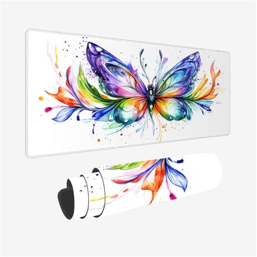 Schmetterling Mousepad, Farbe Mauspad XXL 700x300mm, Schreibtischunterlage mit Vernähte Kanten und rutschfeste Gummibasis, WassXerdicht Anti-Rutsch Mouse Pad für Gaming, PC Zubehör, Gifts,Model882 Schmetterling Mousepad, Farbe Mauspad XXL 700x300mm, Schreibtischunterlage mit Vernähte Kanten und rutschfeste Gummibasis, WassXerdicht Anti-Rutsch Mouse Pad für Gaming, PC Zubehör, Gifts,Model882 von Wjffnzbz
