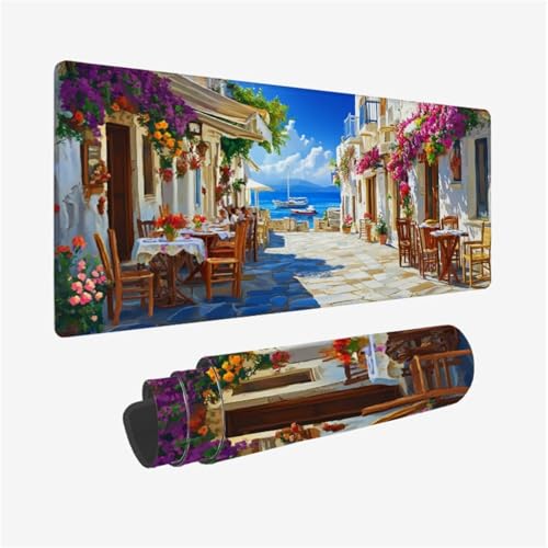 Stadt Mousepad, Blume Mauspad XXL 800x300mm, Schreibtischunterlage mit Vernähte Kanten und rutschfeste Gummibasis, WassXerdicht Anti-Rutsch Mouse Pad für Gaming, PC Zubehör, Gifts for Women,Model798 Stadt Mousepad, Blume Mauspad XXL 800x300mm, Schreibtischunterlage mit Vernähte Kanten und rutschfeste Gummibasis, WassXerdicht Anti-Rutsch Mouse Pad für Gaming, PC Zubehör, Gifts for Women,Model798 von Wjffnzbz