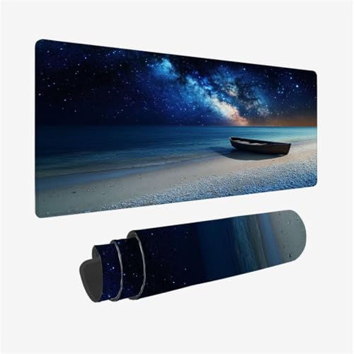 Strand Mousepad, Sternenhimmel Mauspad XXL 800x300mm, Schreibtischunterlage mit Vernähte Kanten und rutschfeste Gummibasis, WassXerdicht Anti-Rutsch Mouse Pad für Gaming, PC Zubehör, Gifts,Model795 Strand Mousepad, Sternenhimmel Mauspad XXL 800x300mm, Schreibtischunterlage mit Vernähte Kanten und rutschfeste Gummibasis, WassXerdicht Anti-Rutsch Mouse Pad für Gaming, PC Zubehör, Gifts,Model795 von Wjffnzbz