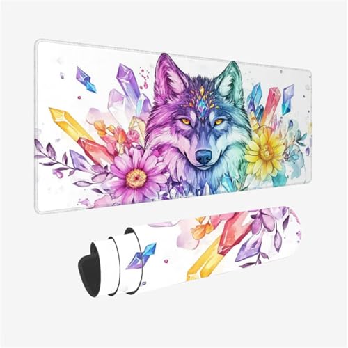 Wolf Mousepad, abstrakt Mauspad XXL 800x300mm, Schreibtischunterlage mit Vernähte Kanten und Rutschfeste Gummibasis, WassXerdicht Anti-Rutsch Mouse Pad für Gaming, PC Zubehör, Gifts for Women,Model663 Wolf Mousepad, abstrakt Mauspad XXL 800x300mm, Schreibtischunterlage mit Vernähte Kanten und Rutschfeste Gummibasis, WassXerdicht Anti-Rutsch Mouse Pad für Gaming, PC Zubehör, Gifts for Women,Model663 von Wjffnzbz