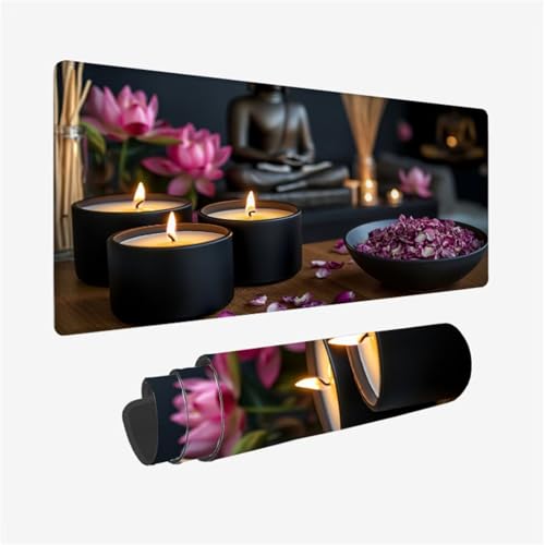 Zen Mousepad, Kerze Mauspad XXL 800x400mm, Schreibtischunterlage mit Vernähte Kanten und rutschfeste Gummibasis, WassXerdicht Anti-Rutsch Mouse Pad für Gaming, PC Zubehör, Gifts for Women,Model789 Zen Mousepad, Kerze Mauspad XXL 800x400mm, Schreibtischunterlage mit Vernähte Kanten und rutschfeste Gummibasis, WassXerdicht Anti-Rutsch Mouse Pad für Gaming, PC Zubehör, Gifts for Women,Model789 von Wjffnzbz