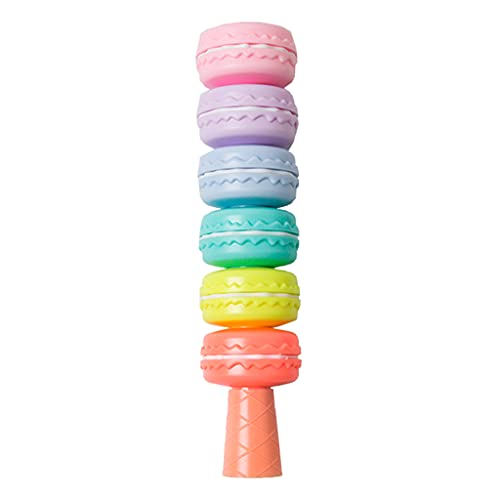 6 Stück Macaron Textmarker Tragbarer Fluoreszierender Maker Stift Cartoon Fluoreszierender Stift Abnehmbares Kombinierbares Für Kinder von Wjsdsg