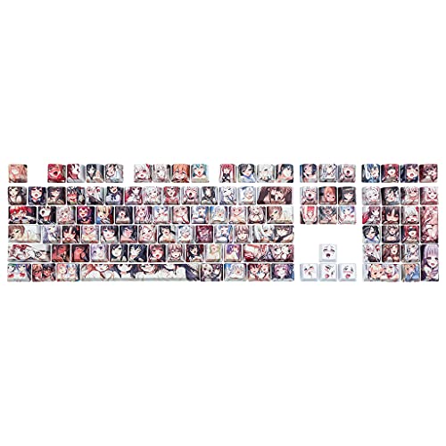 Wjsdsg 108 Tasten/Set Persönlichkeit OEM Profil Undurchsichtig Anime Thema Tastenkappe PBT Farbsublimation Für Tastenkappen Für Mechanische Tastatur von Wjsdsg