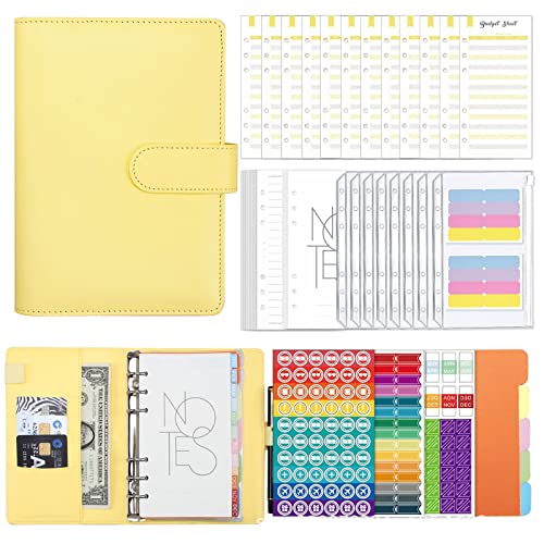 Leder-Notizblock-Set, Ordner, Budgetplaner, tragbares Tagebuch, Notizbuch, nachfüllbar, für Damen und Herren, Budgeting Journaling von Wkldjf