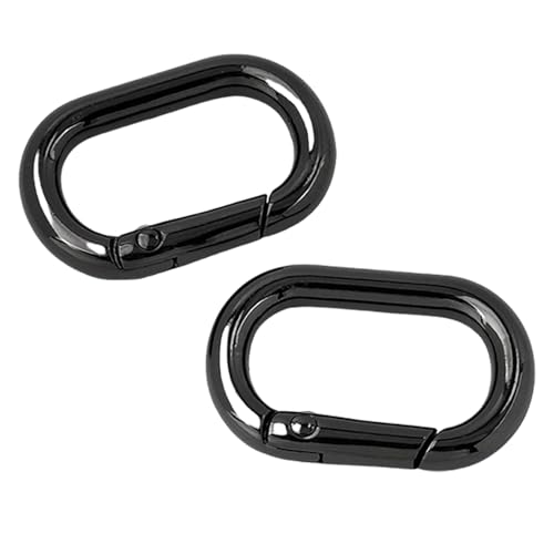 Multifunktionale ovale Ringe, Schnallen, Metallfeder-Schlüsselanhänger, ovale Ringe, Druckknöpfe, Schnallenklammern für Geldbörsen, Schlüsselanhänger, 2 Stück von Wkldjf