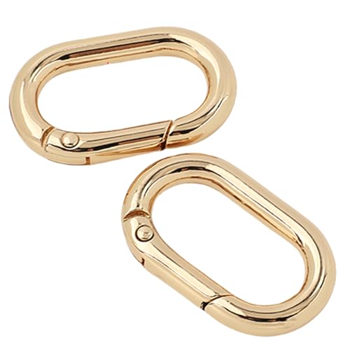 Multifunktionale ovale Ringe, Schnallen, Metallfeder-Schlüsselanhänger, ovale Ringe, Druckknöpfe, Schnallenklammern für Geldbörsen, Schlüsselanhänger, 2 Stück von Wkldjf