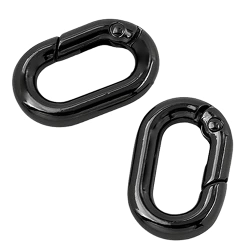 Multifunktionale ovale Ringe, Schnallen, Metallfeder-Schlüsselanhänger, ovale Ringe, Druckknöpfe, Schnallenklammern für Geldbörsen, Schlüsselanhänger, 2 Stück von Wkldjf