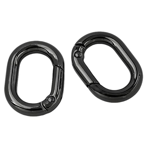 Multifunktionale ovale Ringe, Schnallen, Metallfeder-Schlüsselanhänger, ovale Ringe, Druckknöpfe, Schnallenklammern für Geldbörsen, Schlüsselanhänger, 2 Stück von Wkldjf