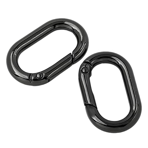 Multifunktionale ovale Ringe, Schnallen, Metallfeder-Schlüsselanhänger, ovale Ringe, Druckknöpfe, Schnallenklammern für Geldbörsen, Schlüsselanhänger, 2 Stück von Wkldjf