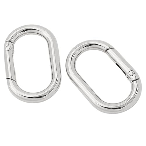 Multifunktionale ovale Ringe, Schnallen, Metallfeder-Schlüsselanhänger, ovale Ringe, Druckknöpfe, Schnallenklammern für Geldbörsen, Schlüsselanhänger, 2 Stück von Wkldjf
