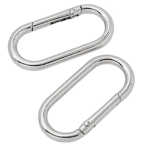 Multifunktionale ovale Ringe, Schnallen, Metallfeder-Schlüsselanhänger, ovale Ringe, Druckknöpfe, Schnallenklammern für Geldbörsen, Schlüsselanhänger, 2 Stück von Wkldjf