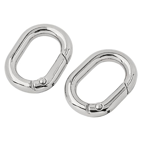 Multifunktionale ovale Ringe, Schnallen, Metallfeder-Schlüsselanhänger, ovale Ringe, Druckknöpfe, Schnallenklammern für Geldbörsen, Schlüsselanhänger, 2 Stück von Wkldjf