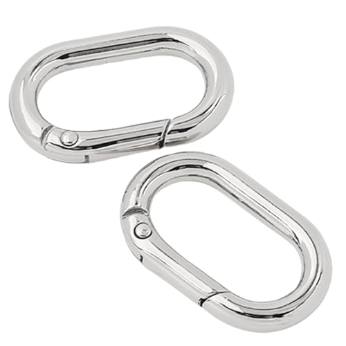 Multifunktionale ovale Ringe, Schnallen, Metallfeder-Schlüsselanhänger, ovale Ringe, Druckknöpfe, Schnallenklammern für Geldbörsen, Schlüsselanhänger, 2 Stück von Wkldjf