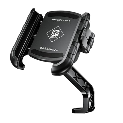 Wkldjf Aluminiumlegierung Telefon Halterung Mit Vibrationen Dämpfung Silikonpolster ATV Bike Scooter Handy Handyhalter von Wkldjf