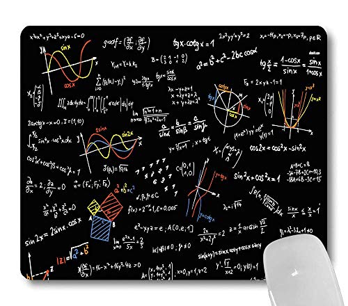 Wknoon Mathematik Science Gaming Mauspad, individuelles Design, bunte Matheformeln, Slide Art Mauspad, niedliche Matte von Wknoon