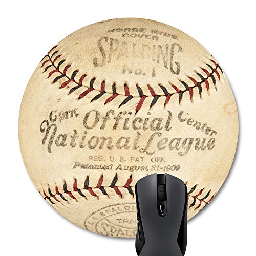 Wknoon Rundes Mauspad, Vintage-Design, Retro-Baseball-Mauspads von Wknoon