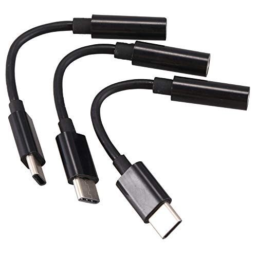 Wlauqueta Audio-Adapter für Kopfhörer Typ C auf 3,5 mm, 3 Stück, Anschlusskabel für Mikrofon Aux USB-C auf 3,5 mm für Z, Le 2/Le Pro 3, Schwarz Wlauqueta Audio-Adapter für Kopfhörer Typ C auf 3,5 mm, 3 Stück, Anschlusskabel für Mikrofon Aux USB-C auf 3,5 mm für Z, Le 2/Le Pro 3, Schwarz von Wlauqueta