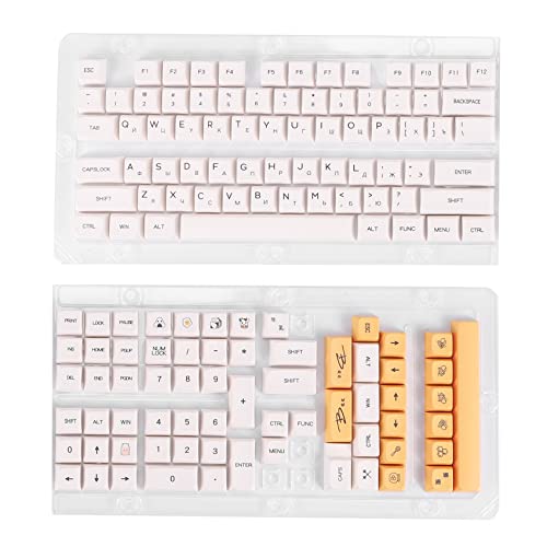Wlauqueta PBT Honey Milk Keycap XDA Russische Keycap mit erhöhtem Profil für mechanische Tastatur, für Cherry MX-Schalter von Wlauqueta