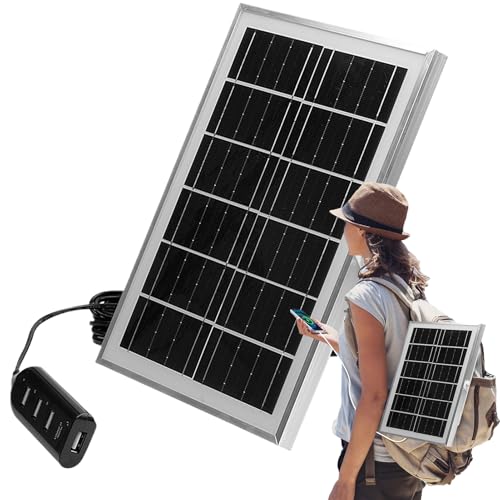 Wlikmjg Solarladegerät Für Batterien, USB-Solarladegerät Mit Steckdose, Flexibles 4-Fach USB-Solarmodul Hohe Effizienz Campingzubehör Für Outdoor-Handy Überwachungskamera Geräte Stromversorgung Wlikmjg Solarladegerät Für Batterien, USB-Solarladegerät Mit Steckdose, Flexibles 4-Fach USB-Solarmodul Hohe Effizienz Campingzubehör Für Outdoor-Handy Überwachungskamera Geräte Stromversorgung von Wlikmjg