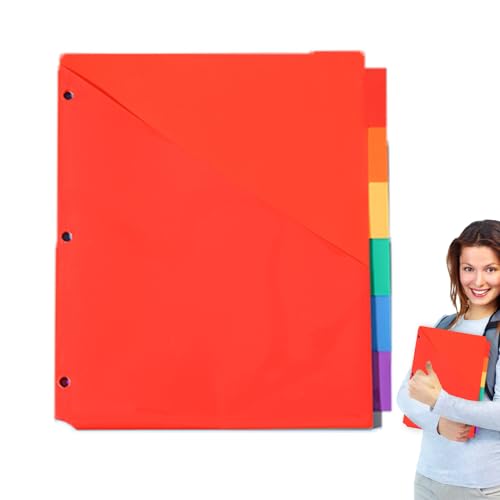 Wlikmjg Tab -Binder -Trenner, Binder -Index -Teiler,Einfügenable Big Tab Page Bindemittelteiler | Rainbow Dick Easy Etikettsabschnitt Index Organizer für das Unterrichtsraum für die Heimschule von Wlikmjg