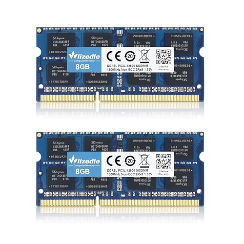 DDR3/DDR3L Laptop Memory RAM 16Go Kit(2x8Go) 1600MHz CL11 SO-DIMM Wlizedle PC Arbeitsspeicher PC3-12800/PC3L-12800 204-Pin 1.35V/1.5V Non-ECC 2Rx8 Upgrade Notebook Speicher Modul für Subnotebook, Blau von Wlizedle