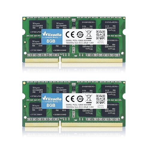 DDR3/DDR3L Laptop Memory RAM 16Go Kit(2x8Go) 1600MHz CL11 SO-DIMM Wlizedle PC Arbeitsspeicher PC3-12800/PC3L-12800 204-Pin 1.35V/1.5V Non-ECC 2Rx8 Upgrade Notebook Speicher Modul für Subnotebook, Grün von Wlizedle