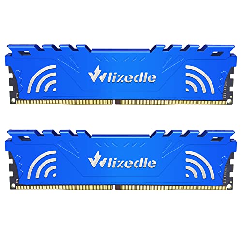 DDR4 16GB Kit (2x8GB) Desktop Arbeitsspeicher 2666MHz CL19 UDIMM Wlizedle Tischcomputer RAM PC4-21300 288-Pin 1.2V 1Rx8 Desktop Speicher für Heimcomputer, Blau von Wlizedle