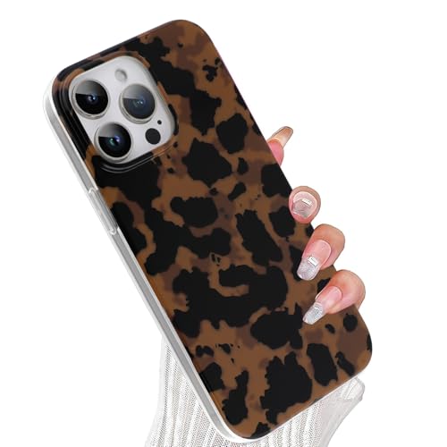 Wlxee Magnetisch für iPhone 14 Pro Max Hülle [Kompatibel mit MagSafe] Leichtes Schildpatt TPU Slim Stoßfest Durchscheinend Matt Braun Klar Hülle für iPhone 14 Pro Max, Schildpatt Druck von Wlxee
