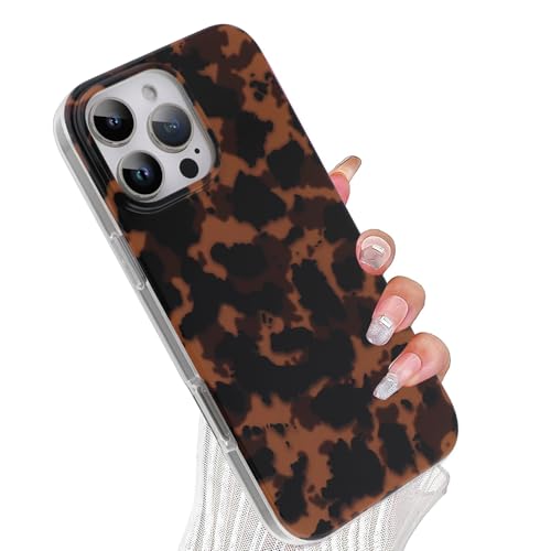 Wlxee Magnetisch für iPhone 16 Pro Hülle [Kompatibel mit MagSafe] Leichtes Schildpatt TPU Slim Stoßfest Durchscheinend Matt Braun Klar Hülle für iPhone 16 Pro, Tiefer Schildpatt Druck von Wlxee