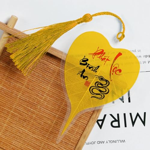 Blattader-Lesezeichen, chinesischer Stil, Lesezeichen mit Quasten-Anhänger, handgefertigt, Blattfreunde, Kinder, Dekoration, Scho Lesezeichen von Wmool
