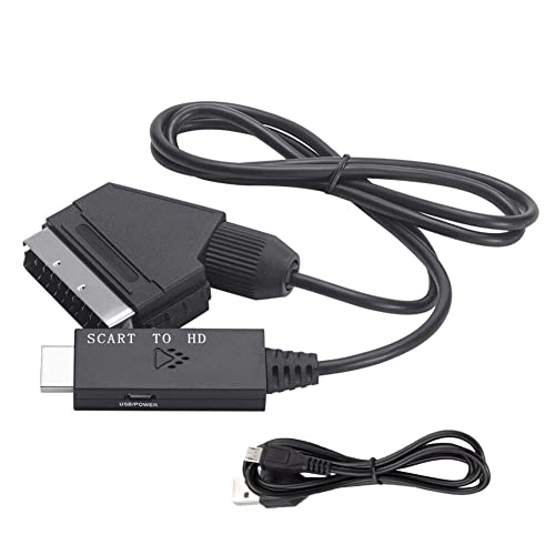 Wmool SCART zu HDMI kompatibler Kabelkonverter Professioneller Video Audio Adapter DVD Zubehör TV Spiel Für HD A6Q3 von Wmool
