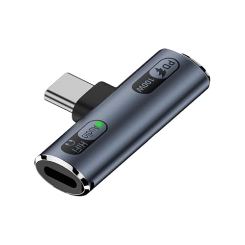 Wmool USB-C-Kopfhörer-Audio- und Ladegerät, 2-in-1-Adapter, 90 Grad, 100 W, schnelles Ladegerät mit S5Y9-Splitter, Kopfhörer-Ladegerät, PD Typ-C Wmool USB-C-Kopfhörer-Audio- und Ladegerät, 2-in-1-Adapter, 90 Grad, 100 W, schnelles Ladegerät mit S5Y9-Splitter, Kopfhörer-Ladegerät, PD Typ-C von Wmool