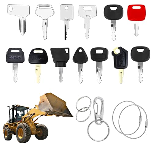 18 Stück Baumaschinen Schlüssel Set, Ersatz Zündschlüssel, Zündschlüssel Set, Motorrad Zündschalter, Bagger Schlüssel, Traktor Zubehör, für Universal Motor Startschalter von WnlahuWA