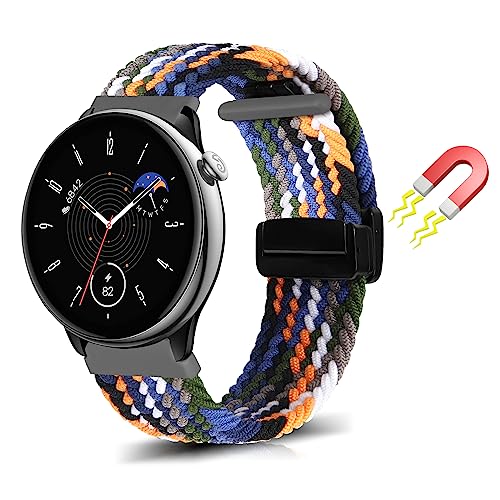 WoPail 20MM Armband Geflochtenes Magnetisch Kompatibel mit Amazfit GTR Mini/GTS 4/GTS 4 Mini Ersatzarmband Nylon Herren Damen Sport Ersatz Armbänder für Amazfit GTS 3/GTS 2e/GTS 2 Mini/GTS 2 Denim von WoPail