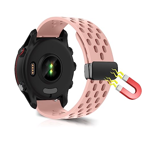 WoPail 22MM Armband Magnetisch für Huawei Watch GT 4 46mm/Huawei Watch 4 46mm/Watch 4 Pro 48mm/GT 3 46mm/GT 2 46mm/GT 2 Pro/GT 2e Silikon Armband Sport ErsatzArmband für Garmin Venu 3 Rosa von WoPail