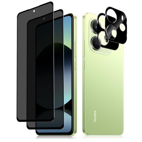WoPail 4 Stück Privacy Schutzfolie für Xiaomi Redmi Note 14 5G/4G für Panzerglas, 2 Stück Displayschutz mit 2 Stück Kameraschutz, 9H Härte Folie Privacy Schutzglas für Redmi Note 14 WoPail 4 Stück Privacy Schutzfolie für Xiaomi Redmi Note 14 5G/4G für Panzerglas, 2 Stück Displayschutz mit 2 Stück Kameraschutz, 9H Härte Folie Privacy Schutzglas für Redmi Note 14 von WoPail